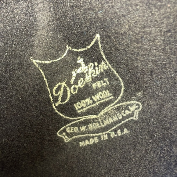 Vintage Doeskin felt 100% wool navy blue fedora hat - Picture 10 of 14